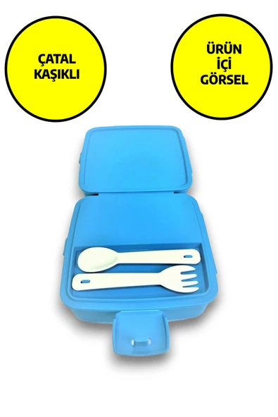 Premium Beslenme Kutusu 4 Bölmeli Space Party Mavi - 2