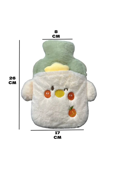 Sıcak Su Torbası Yumuşak Peluş Eldivenli Civciv Figürlü Hediyelik - 5