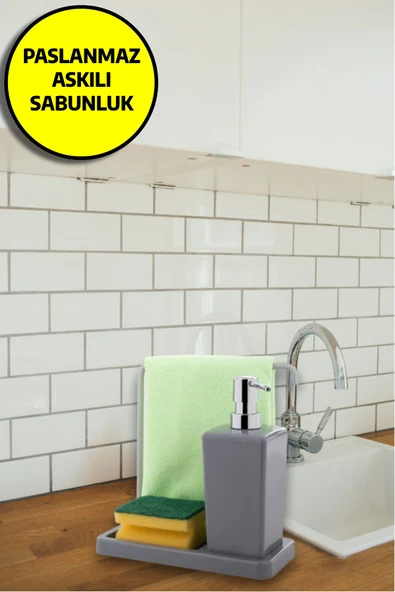 Paslanmaz Askılı Sabunluk Gri - 2