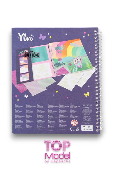 Top Model Unicorn Boyanabilir Şablonlu Stickerli Tasarım Defteri - 5