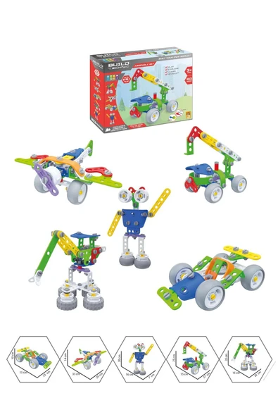 Sök Tak Araçlar- Eğitici El Becerisini Geliştirir - (103 Parça) 5in 1 Set - 2