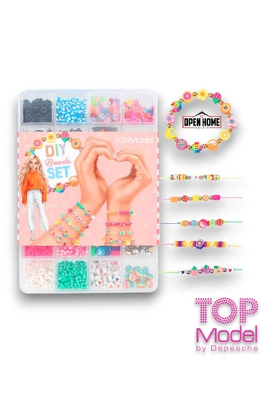Top Model Bileklik Yapma Seti-Kendin Yap - 20 Farklı Boncuk Türü, Bileklik veya Zincir Yap - 5