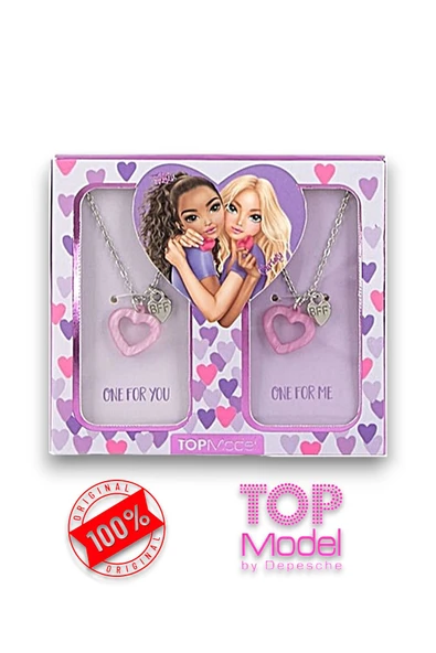 Top Model 2'li Kolye Takı Seti Mor - 2