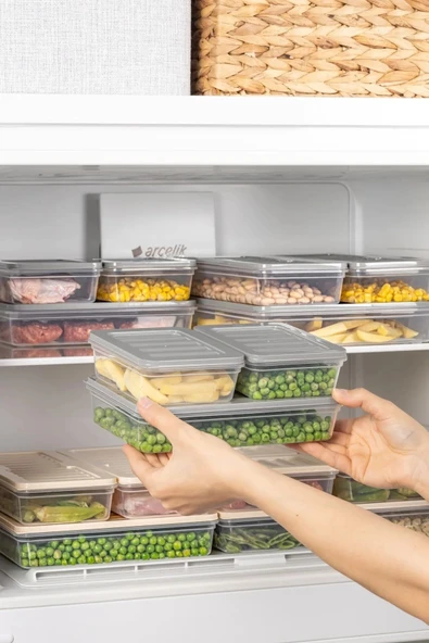 6 Lı Set Freshbox Mikrodalga Ve Difrize Uygun Saklama Kabı Set Gri - 5