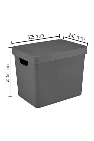 Home Life 17 Lt. Kapaklı Kutu 3 Adet ANTRASİT - 2