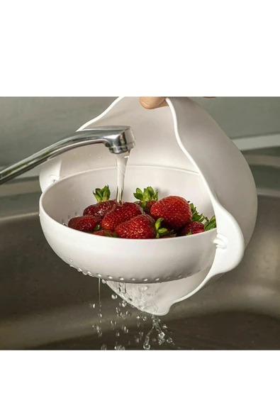 360° Dönebilen Çok Amaçlı Süzgeç Beyaz - 3