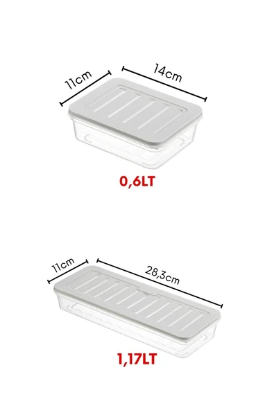 6 Li Set Freshbox Mikrodalga Ve Difrize Uygun Saklama Kabı Set Gri - 7
