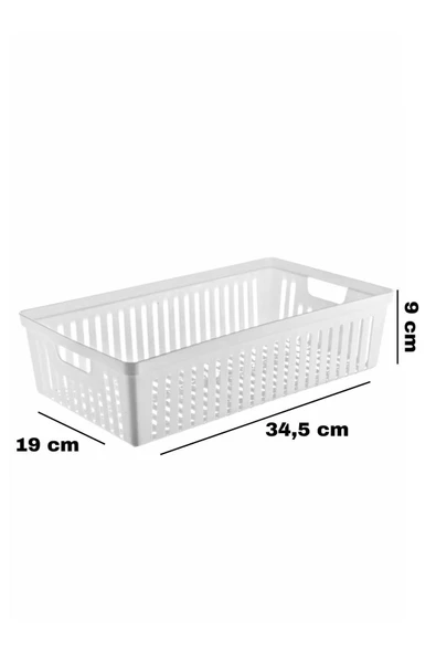 6'Lı Set No:3 Çok Amaçlı Dolap İçi Düzenleyici Sepet - Banyo Düzenleyici BEYAZ - 3