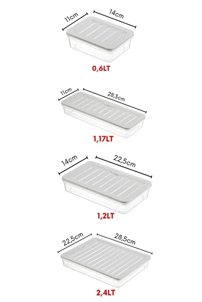 9'lu Set Freshbox Mikrodalga Ve Difrize Uygun Saklama Kabı Krem - 7