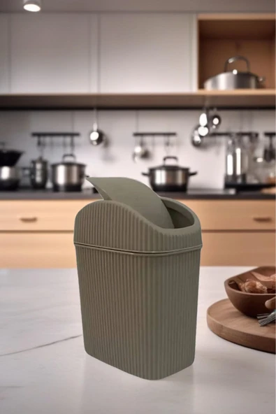 6 Lt Çöp Kovası, Mutfak, Banyo, Tuvalet, Ofis Çöp Kutusu Kahverengi - 3