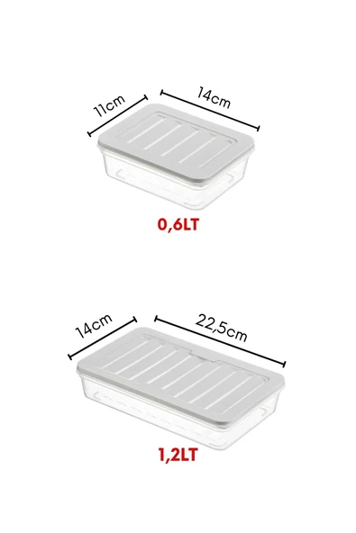 6 Lı Set Freshbox Mikrodalga Ve Difrize Uygun Saklama Kabı Set Gri - 7