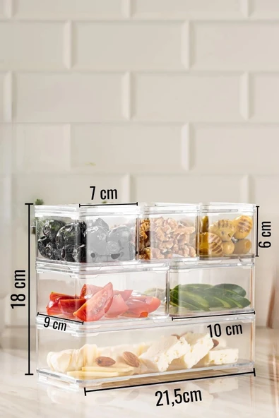 6'lı Clear Kahvaltılık Saklama Kabı Seti - 4