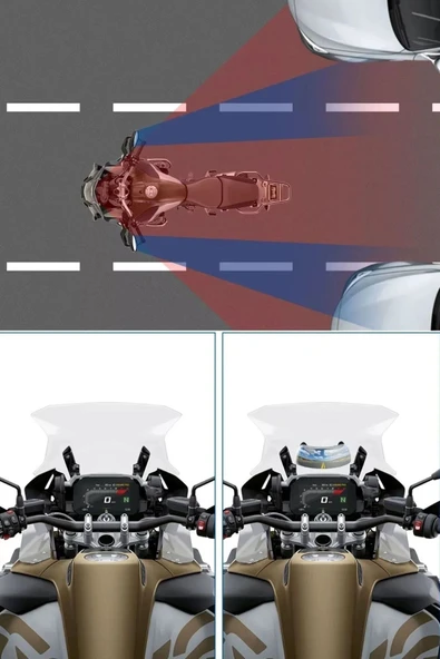 Motosiklet 180 Derece Tam Görüş Aynası, Motosiklet Dikiz Aynası 180 Derece Geniş Açı - 7