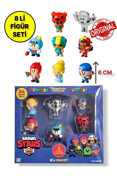 Brawl Star 8 Li Figür Seti - Model 2 - (LEON MEG)