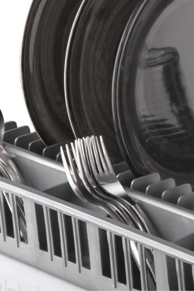 Tezgah Üstü Katlanır Bulaşıklık - Tabaklık - Kurutmalık Bulaşık Düzenleyicisi ANTRASİT - 2