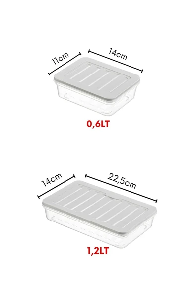 6'lı Set Freshbox Mikrodalga Ve Difrize Uygun Saklama Kabı Set 2 - X2 1,2 Lt / X4 0,6 Lt Krem - 7