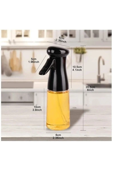 Pratik Püskürtmeli Sprey Cam Şişe Zeytinyağı Sirke Yağ Püskürtücü Yağdanlık Airfryer Yağdanlığı - 5