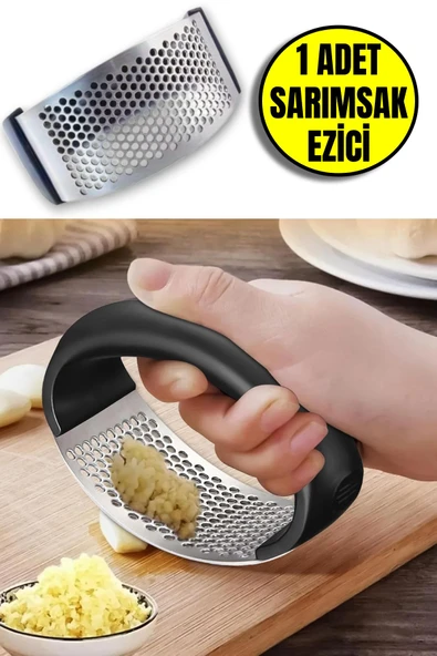 Paslanmaz Çelik Sarımsak Ezici Sarımsak Zencefil Ezeceği Sarımsak Öğütücü Rende Siyah Saplı