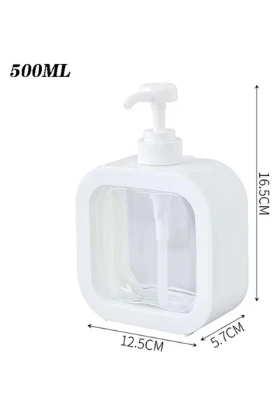 1 Adet Mimoza Şeffaf Sıvı Sabunluk - Beyaz - 16 cm - 6