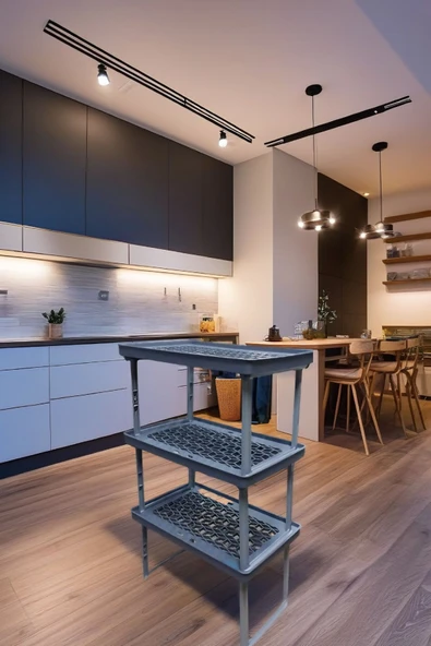 3'lü Raf Yükseltici- Dolap Içi Düzenleyici Antrasit - 2