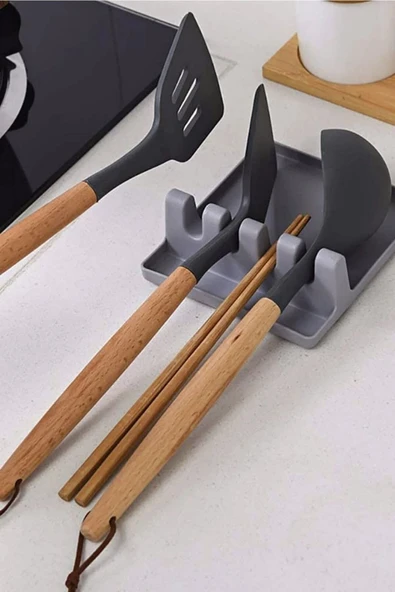 Pratik Çoklu Kepçe Kaşık Ve Kapak Tutma Aparatı Kaşıklık Kapak Tutucu - 3