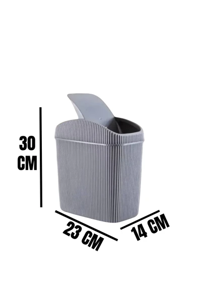 6 Lt Çöp Kovası, Mutfak, Banyo, Tuvalet, Ofis Çöp Kutusu Gri - 5