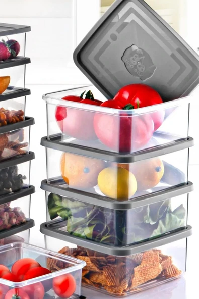 12'Li Set Kare Mikrodalga & Difriz Uyumlu Trio Saklama Kabı X4 0,75 Lt/1 Lt/1,5 Lt - 2