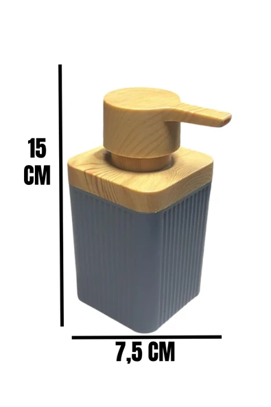 1 Adet Akrilik Sıvı Sabunluk Mutfak Banyo Sabunluk Seti- 400 ml Gri - 5