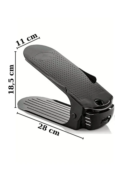 Siyah Ayarlanabilir 4 Kademeli Ayakkabı Rampası 1 Adet - 2