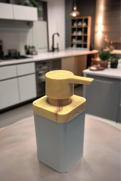 1 Adet Akrilik Sıvı Sabunluk Mutfak Banyo Sabunluk Seti- 400 ml Kahverengi - 2