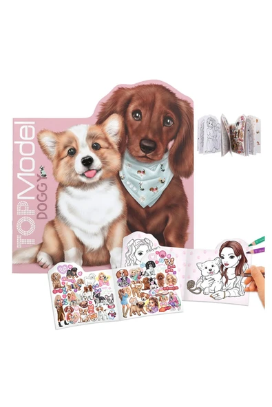 Topmodel Kedi ve Köpek Figürlü Boyama Kitabı - 2