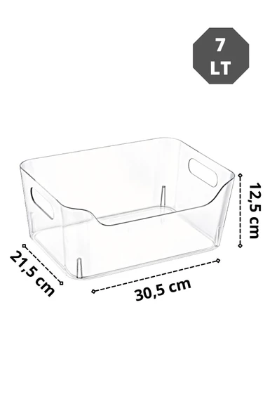 7 Lt Clear Buzdolabı & Dolap Içi Düzenleyici Organizer 30,5x21,5x12,5 Cm - 5