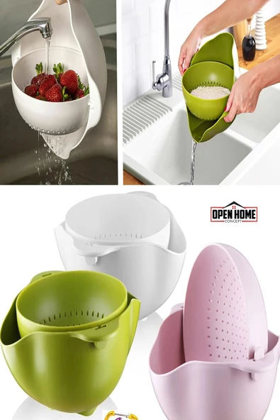 360° Dönebilen Çok Amaçlı Süzgeç Beyaz - 2