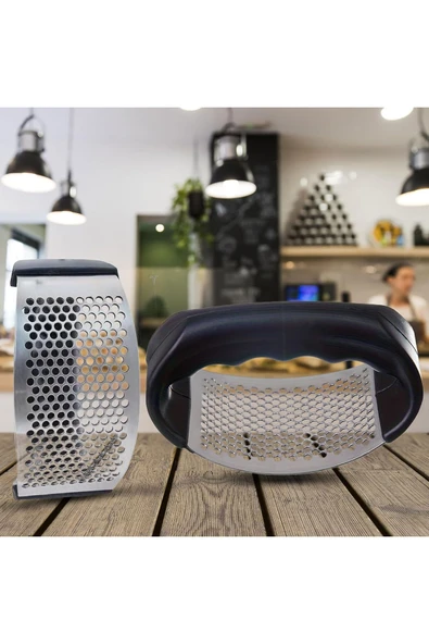 Paslanmaz Çelik Sarımsak Ezici Sarımsak Zencefil Ezeceği Sarımsak Öğütücü Rende Siyah Saplı - 6