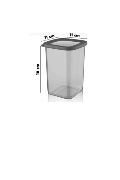 Etiketli 12 Adet 1200 Ml Ekonomik Kırılmaz Antrasit Saklama Kabı - 2