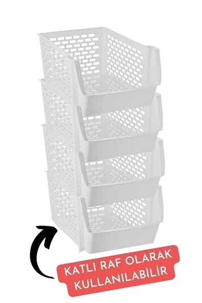 6 Adet Çok Amaçlı Dolap Içi, Evye Altı Ve Buzdolabı Içi Katlı Düzenleyici Beyaz - 4