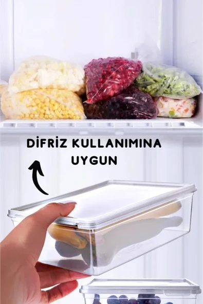 10 Adet Piknik Kamp Seyahat Saklama Kutusu | Dikdörtgen Kendinden Kapaklı Saklama Kutusu 2 Lt - 5
