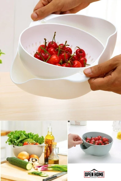 360° Dönebilen Çok Amaçlı Süzgeç Beyaz