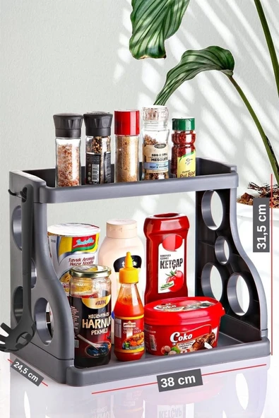 Tezgah Üstü Çok Amaçlı Elegance Organizer / Düzenleyici Antrasit