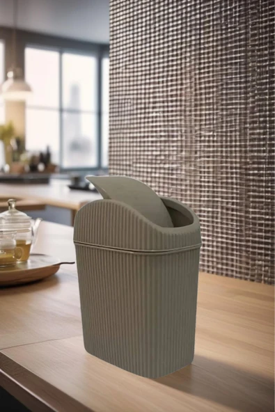6 Lt Çöp Kovası, Mutfak, Banyo, Tuvalet, Ofis Çöp Kutusu Kahverengi - 4