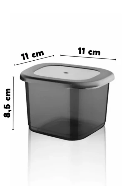 Etiketli 12 Adet 550 Ml Ekonomik Kırılmaz Antrasit Saklama Kabı - 3