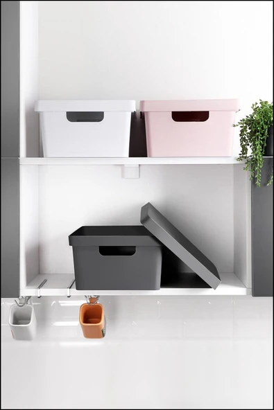 Home Life 10 Lt Kapaklı Kutu 3 Adet Beyaz - 3