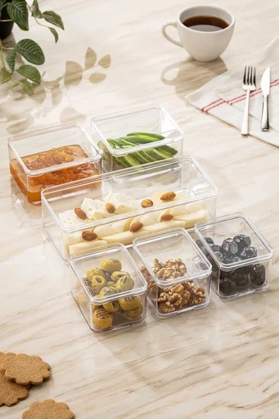 6'lı Clear Kahvaltılık Saklama Kabı Seti - 2