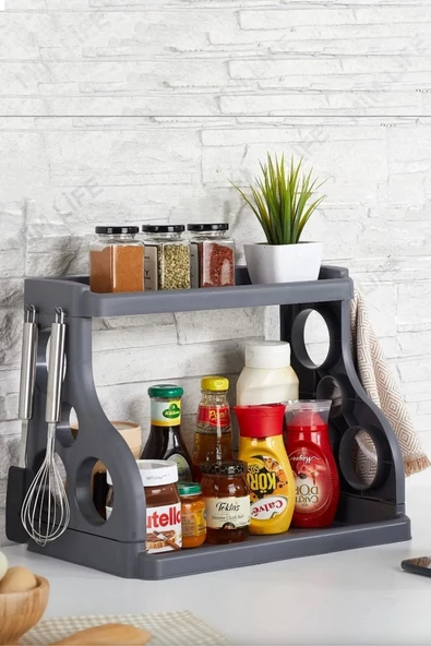 Tezgah Üstü Çok Amaçlı Elegance Organizer / Düzenleyici Antrasit - 3