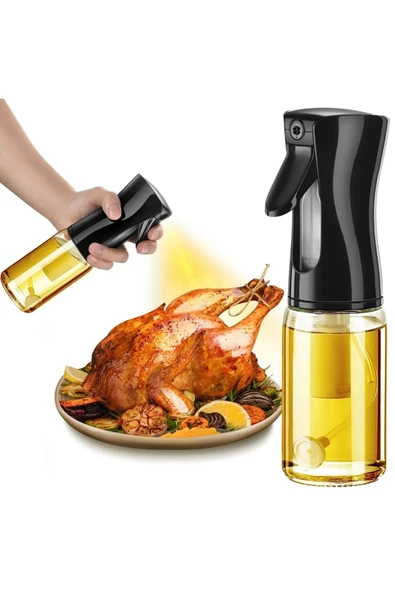 Pratik Püskürtmeli Sprey Cam Şişe Zeytinyağı Sirke Yağ Püskürtücü Yağdanlık Airfryer Yağdanlığı - 4