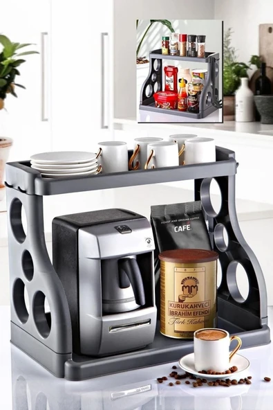 Tezgah Üstü Çok Amaçlı Elegance Organizer / Düzenleyici Antrasit - 2