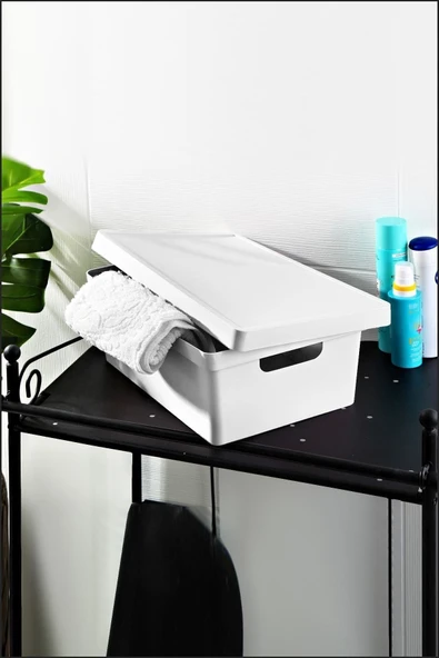 Home Life 10 Lt Kapaklı Kutu 3 Adet Beyaz - 2