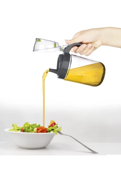 Damlatmaz Kapaklı Oilcon Yağdanlık 660ml Taş Gri