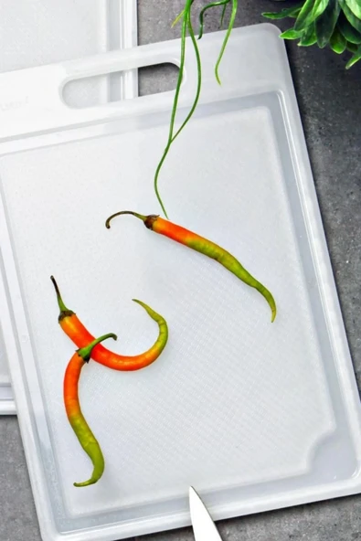 4'lü Set Antibakteriyel Kaydırmaz Kesim Panosu - Lüx Kesme Doğrama Tahtası 4 Boy - 3