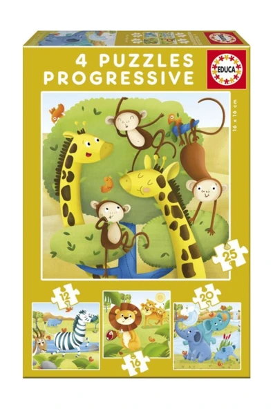 Orman Hayvanları 12+16+20+25 Parça Puzzle